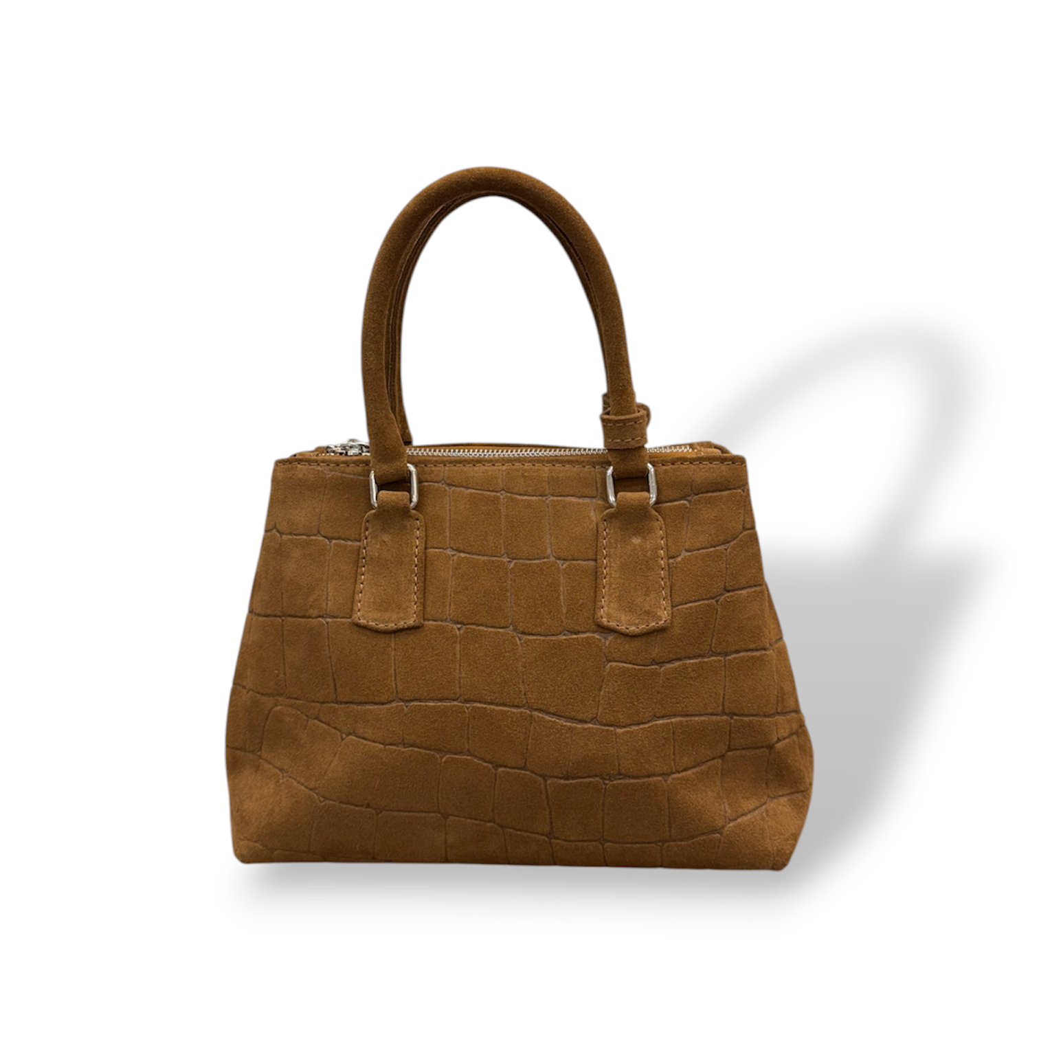 BARBY 25 big - Women's crocodile suede calf leather handbag