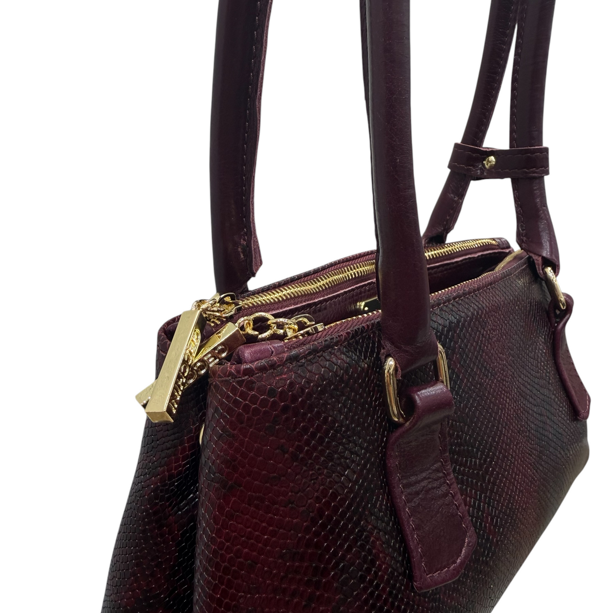 BARBY 25 L - Women's python embossed calf leather handbag