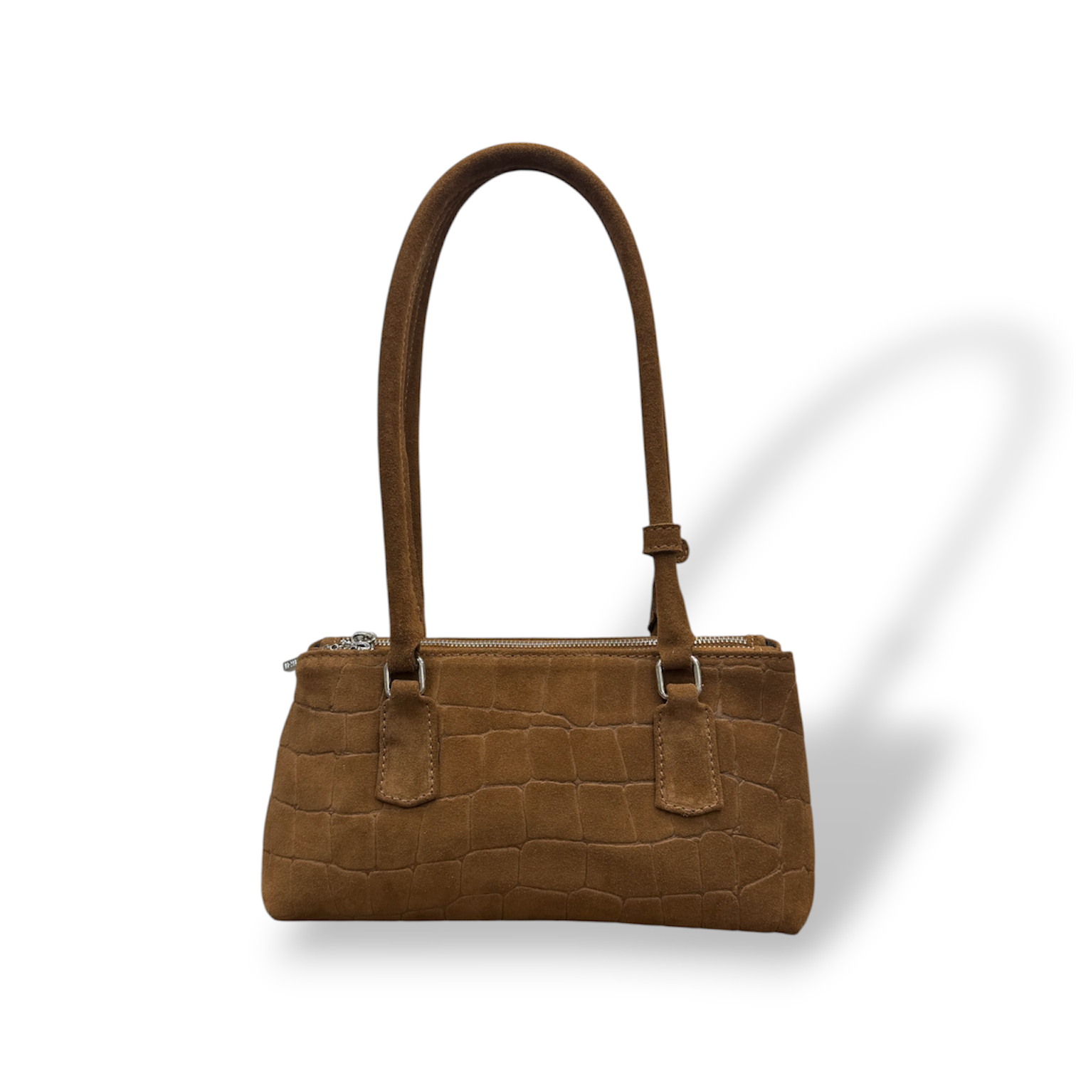 BARBY 25 L - Women's crocodile suede calf leather handbag