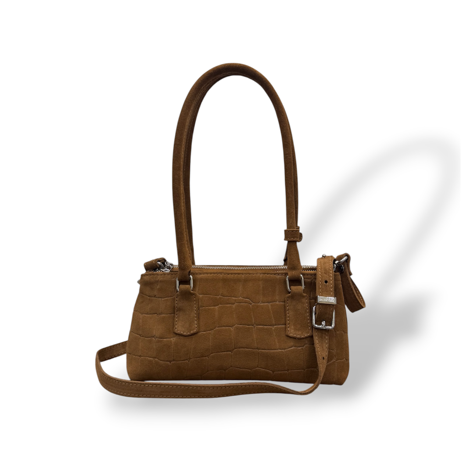 BARBY 25 L - Women's crocodile suede calf leather handbag