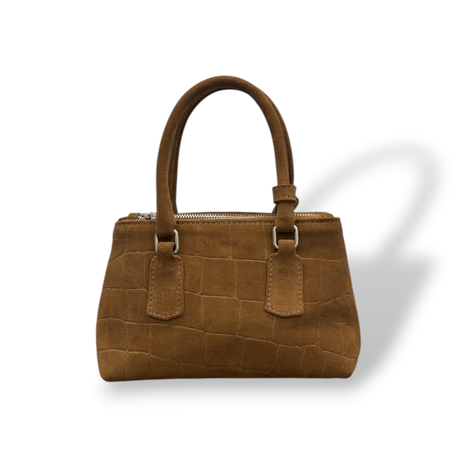 BARBY 25 - Women's crocodile suede calf leather handbag