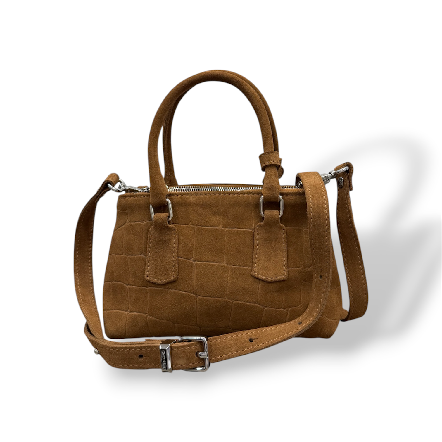 BARBY 25 - Women's crocodile suede calf leather handbag