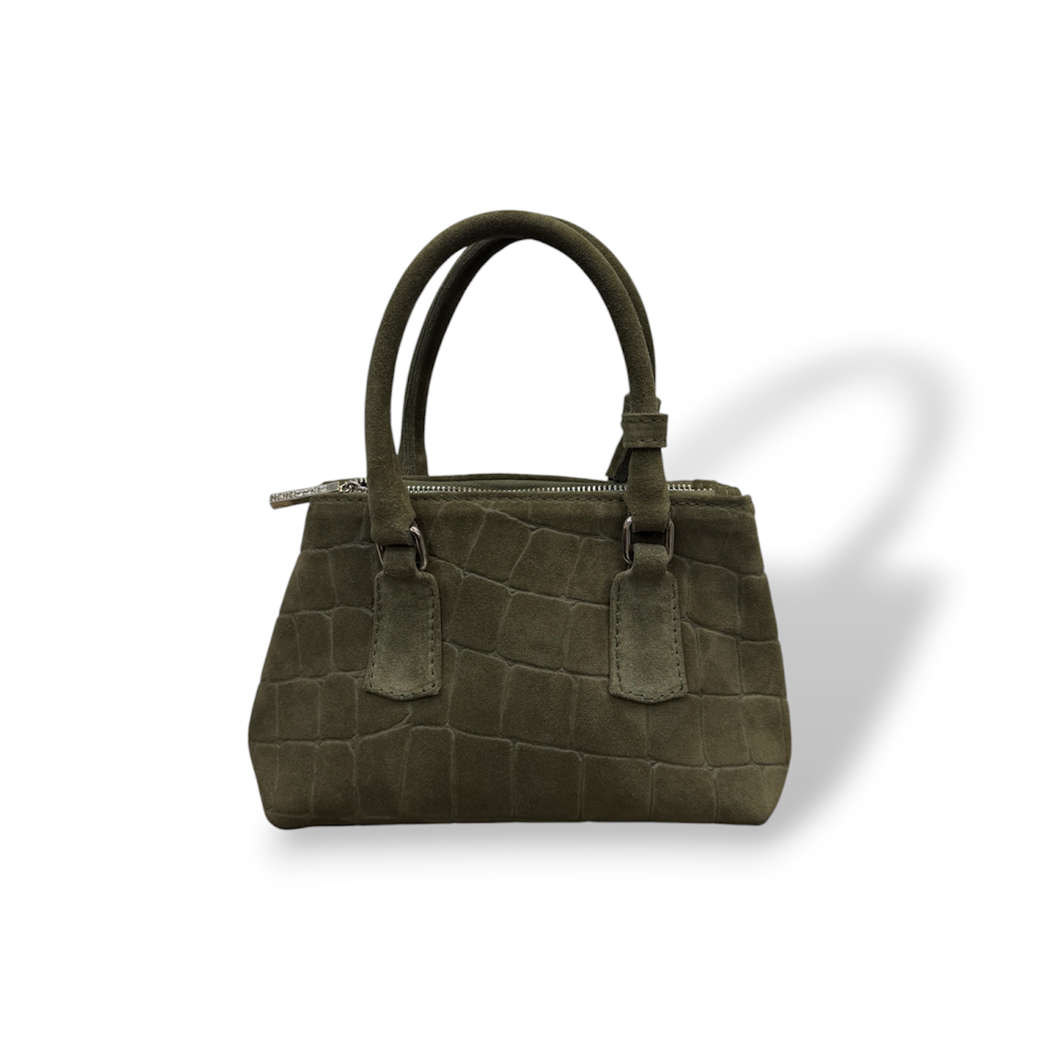 BARBY 25 - Women's crocodile suede calf leather handbag