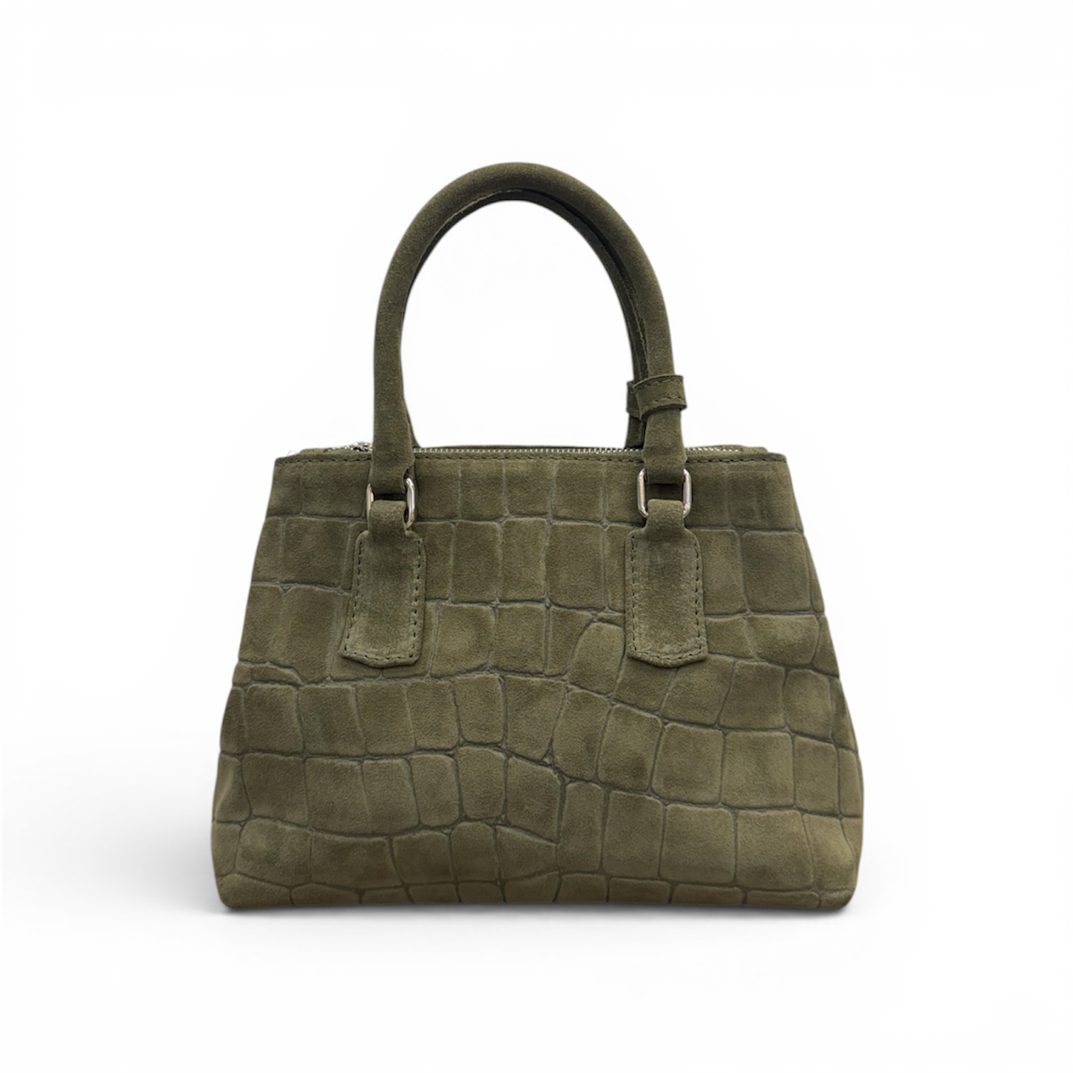 BARBY 25 big - Women's crocodile suede calf leather handbag