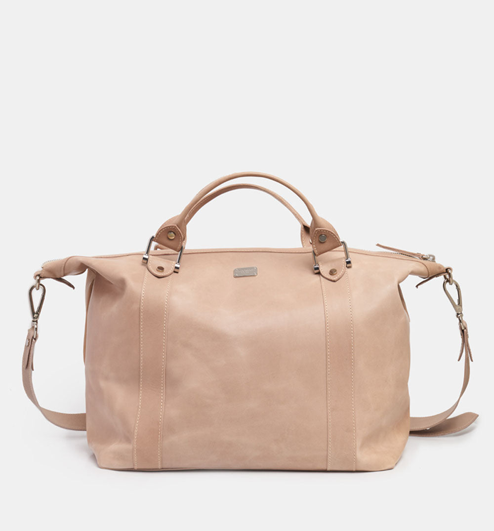 Men's brown calf leather travel bag - TRVB