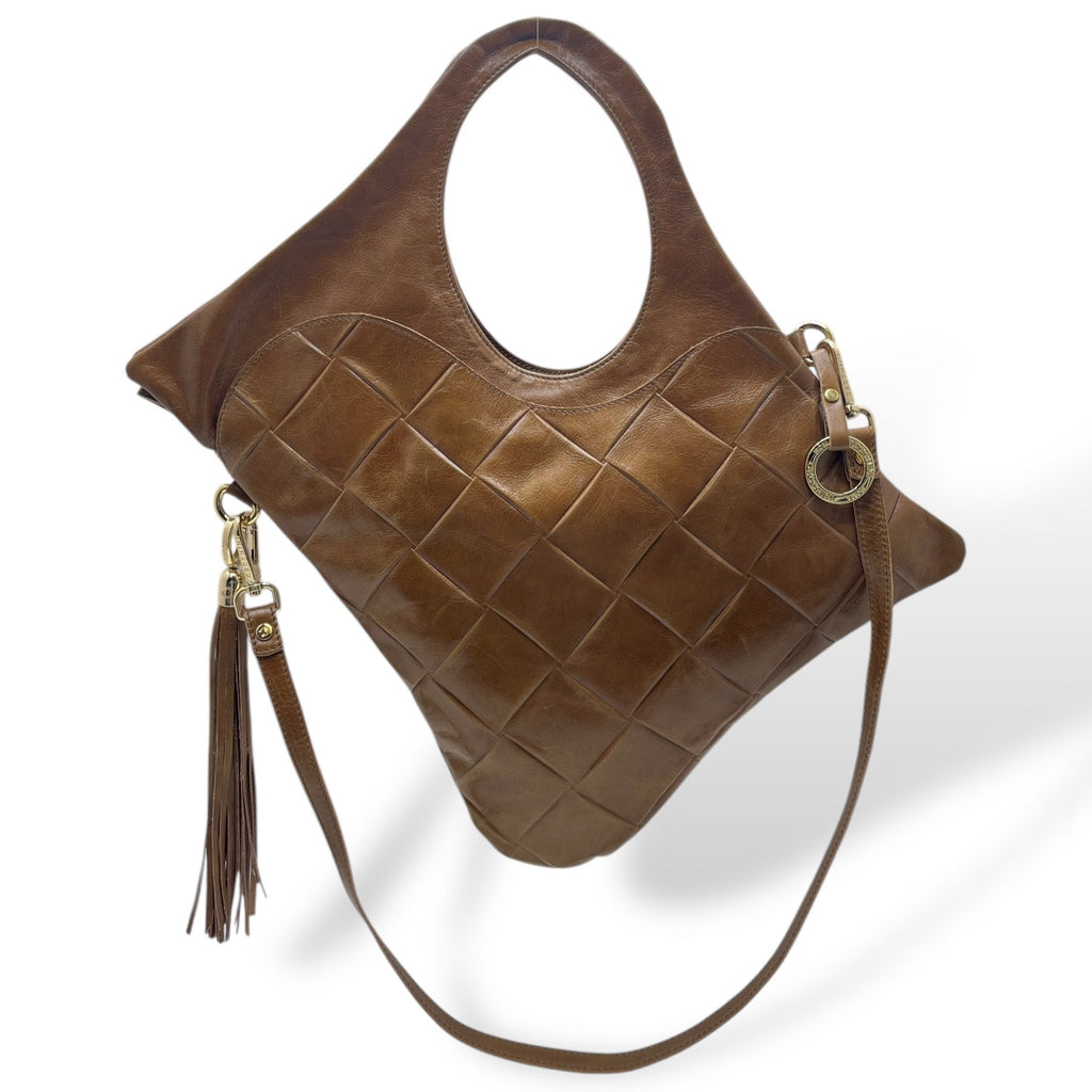 Women’s square embossed calf leather shoulder bag – C101