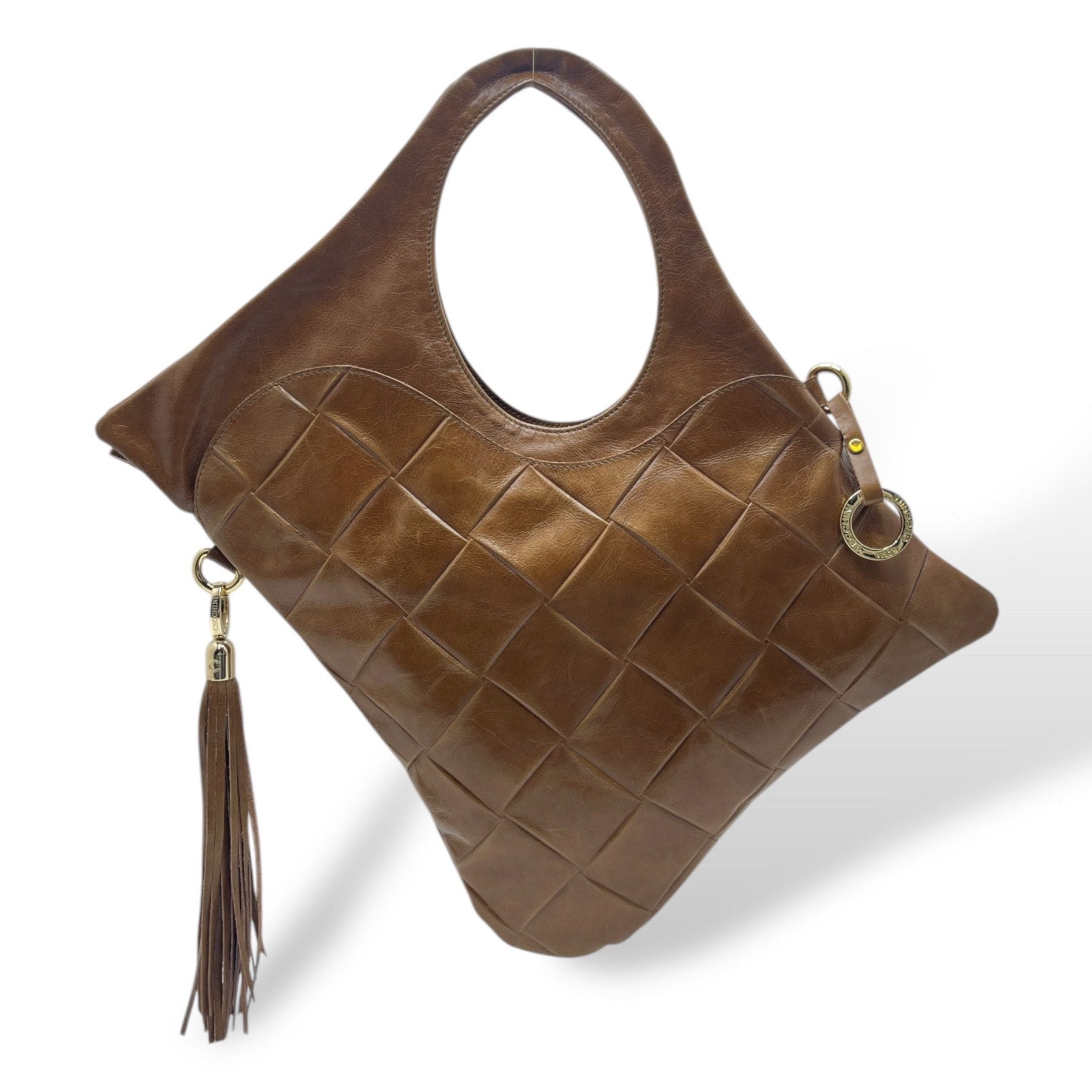 Women’s square embossed calf leather shoulder bag – C101