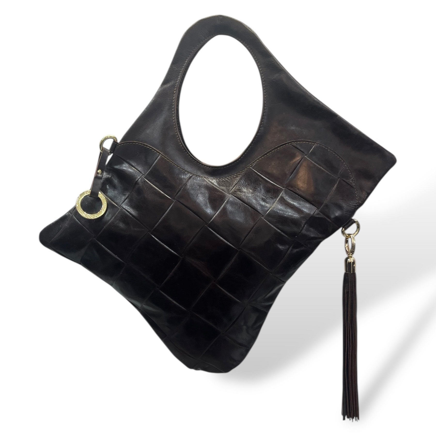 Women’s square embossed calf leather shoulder bag – C101