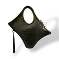 C101 - Women’s crocodile embossed calf leather shoulder bag