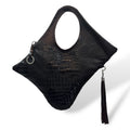 C101 - Women’s crocodile embossed calf leather shoulder bag