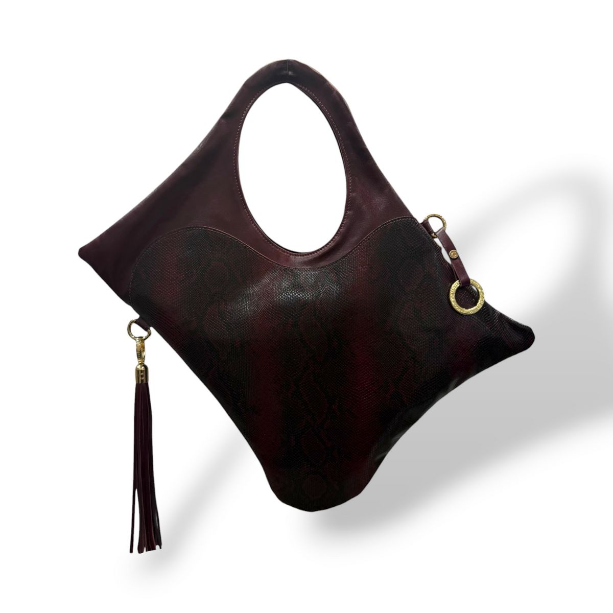 C101 - Women’s python embossed calf leather shoulder bag