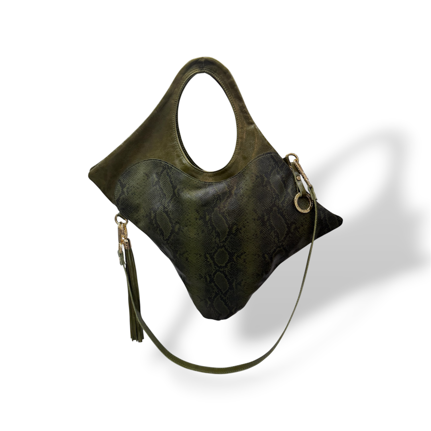 C101 - Women’s python embossed calf leather shoulder bag