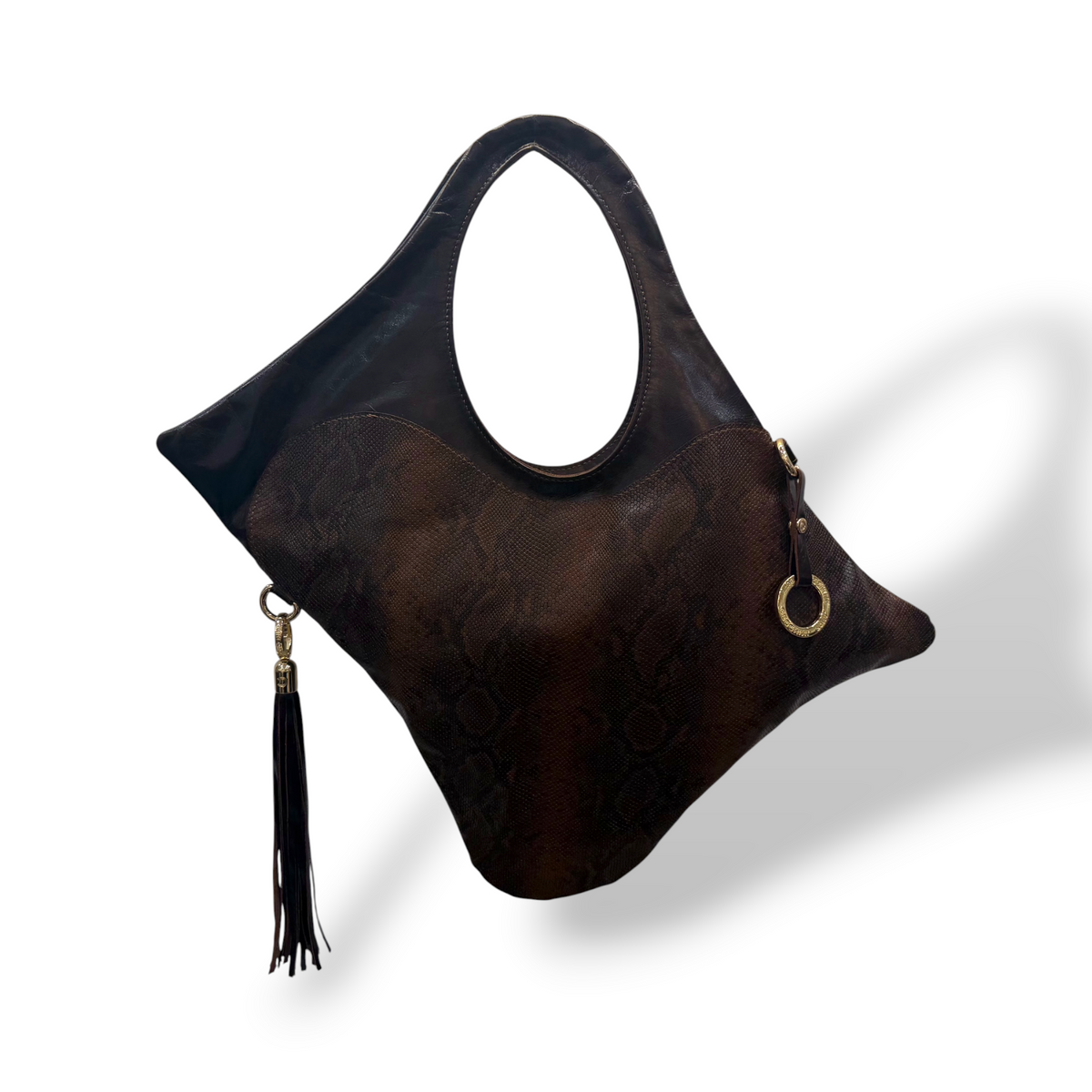 C101 - Women’s python embossed calf leather shoulder bag