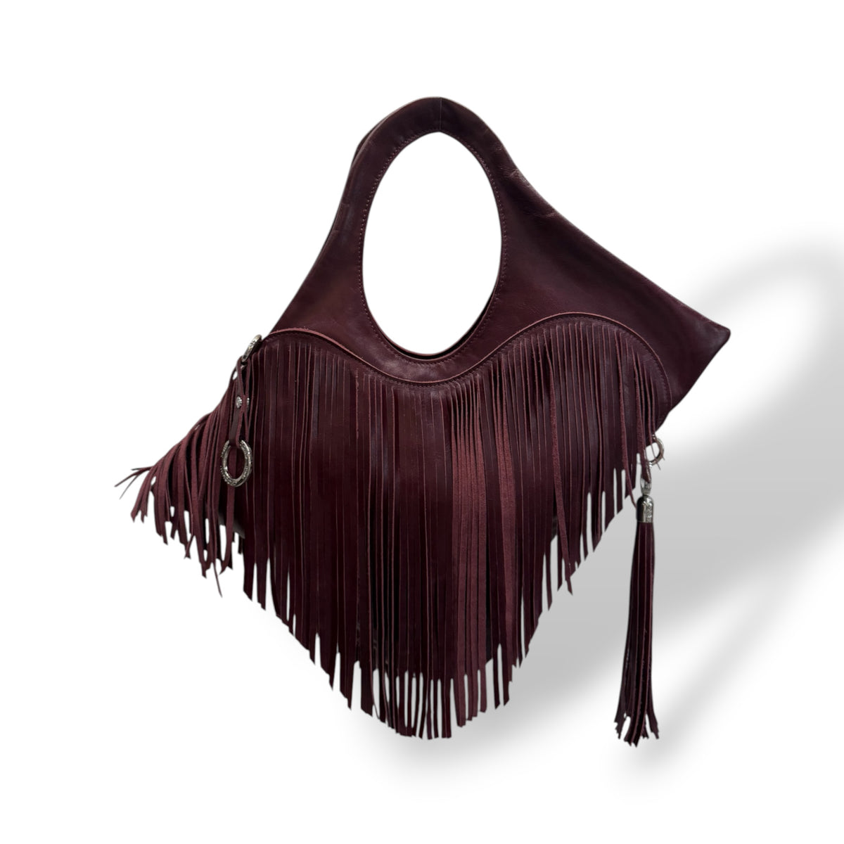 C101 fringes - Women’s calf leather shoulder bag