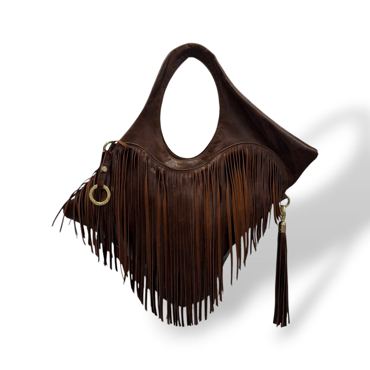 C101 fringes - Women’s calf leather shoulder bag