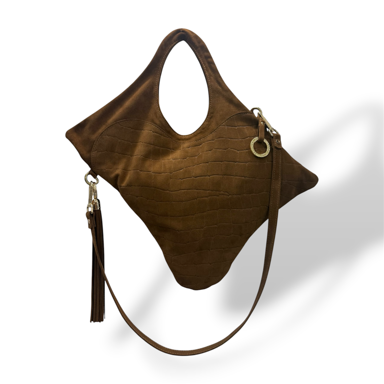 C101 - Women’s crocodile suede calf leather shoulder bag