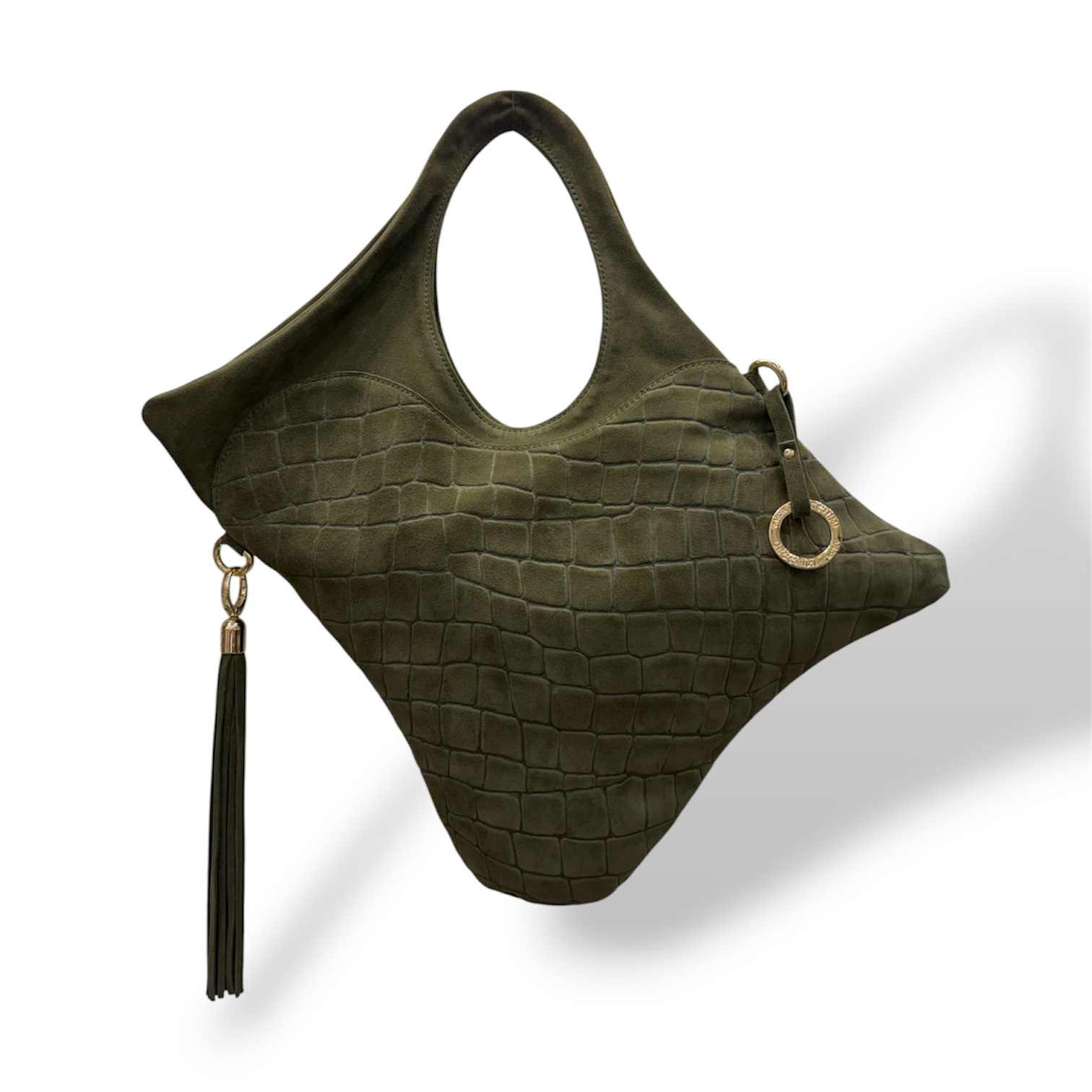 C101 - Women’s crocodile suede calf leather shoulder bag