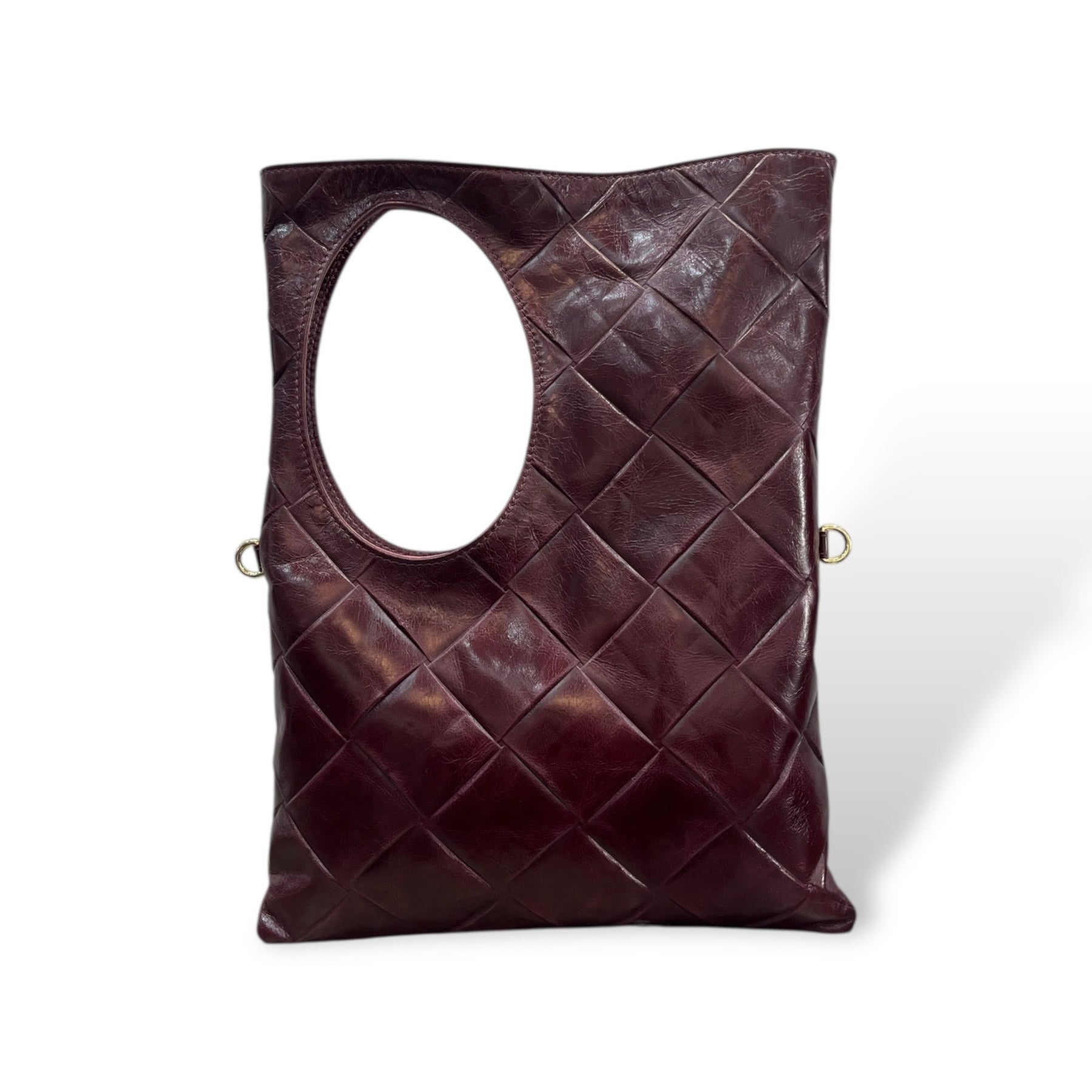 Women's square embossed calf leather shoulder bag - C102