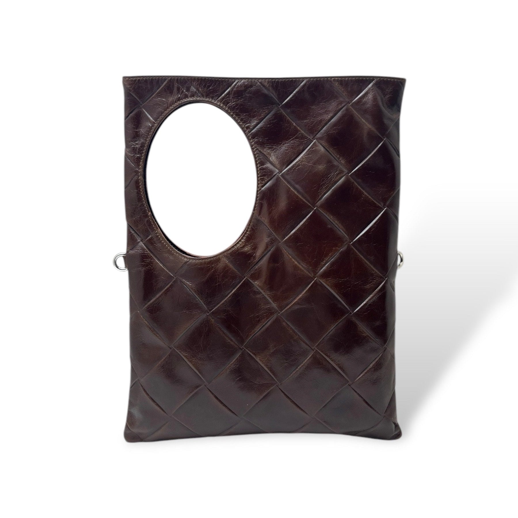 Women's square embossed calf leather shoulder bag - C102