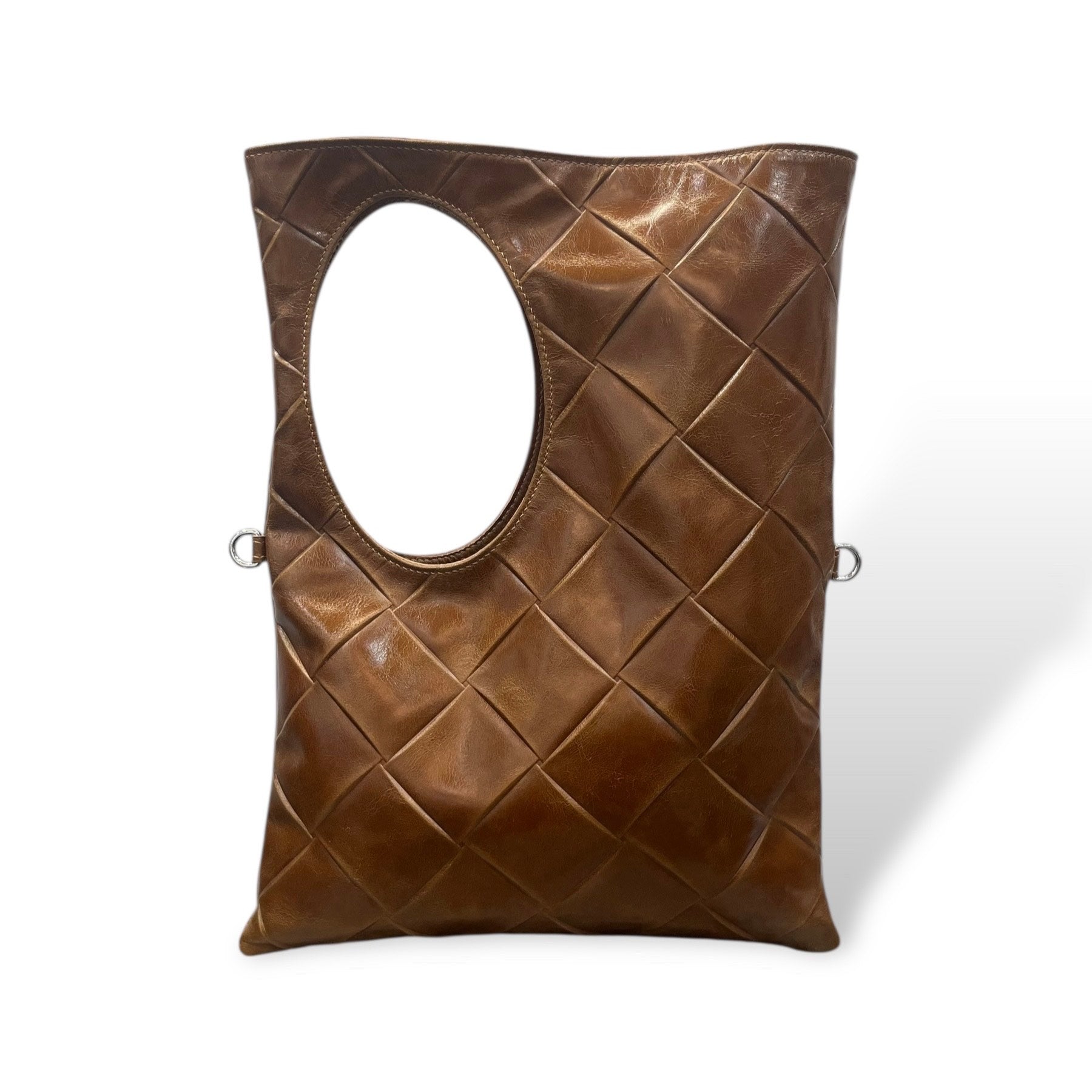 Women's square embossed calf leather shoulder bag - C102