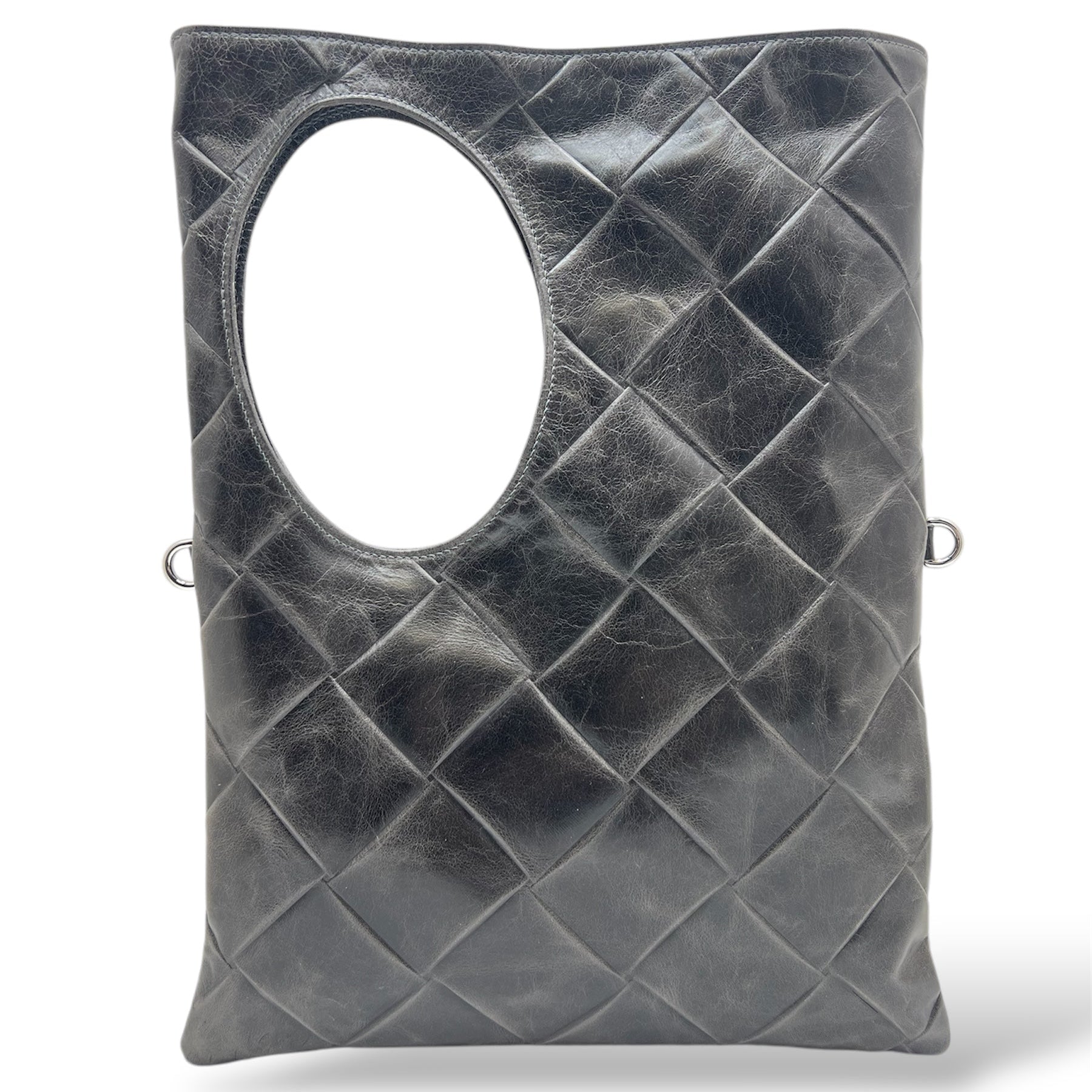Women's square embossed calf leather shoulder bag - C102