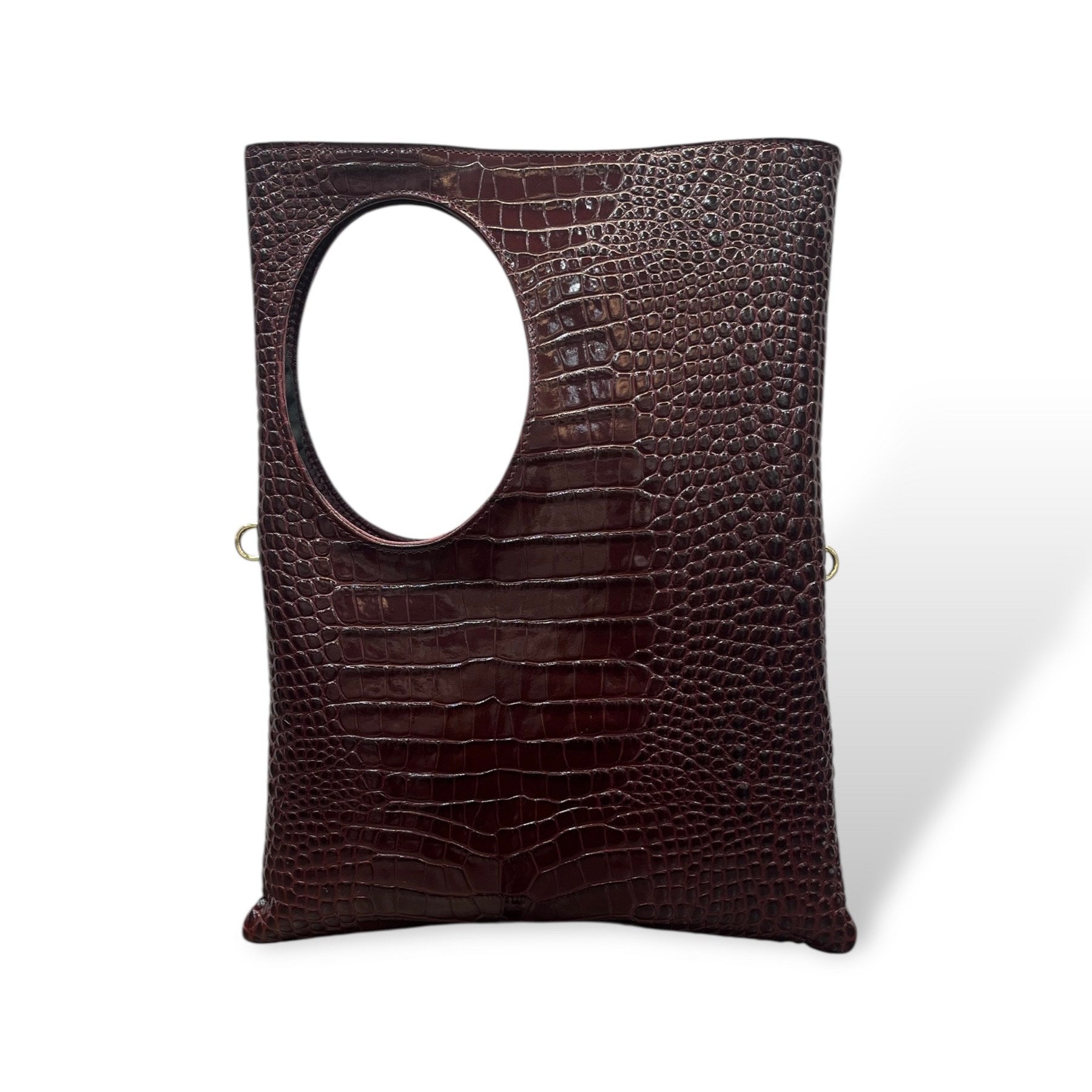 C102 - Women's crocodile embossed calf leather shoulder bag