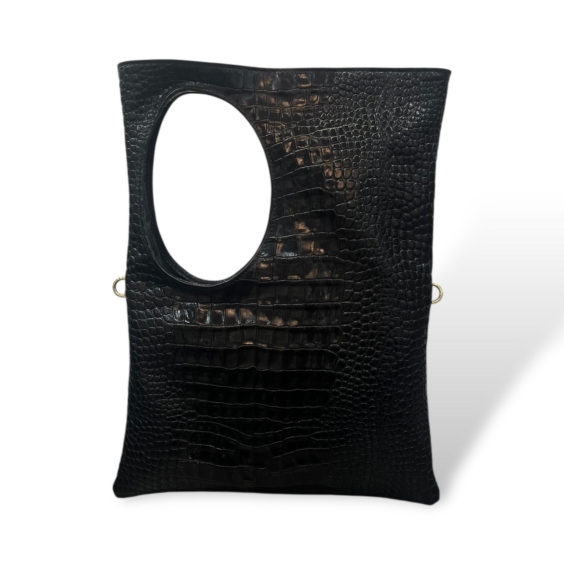 C102 - Women's crocodile embossed calf leather shoulder bag
