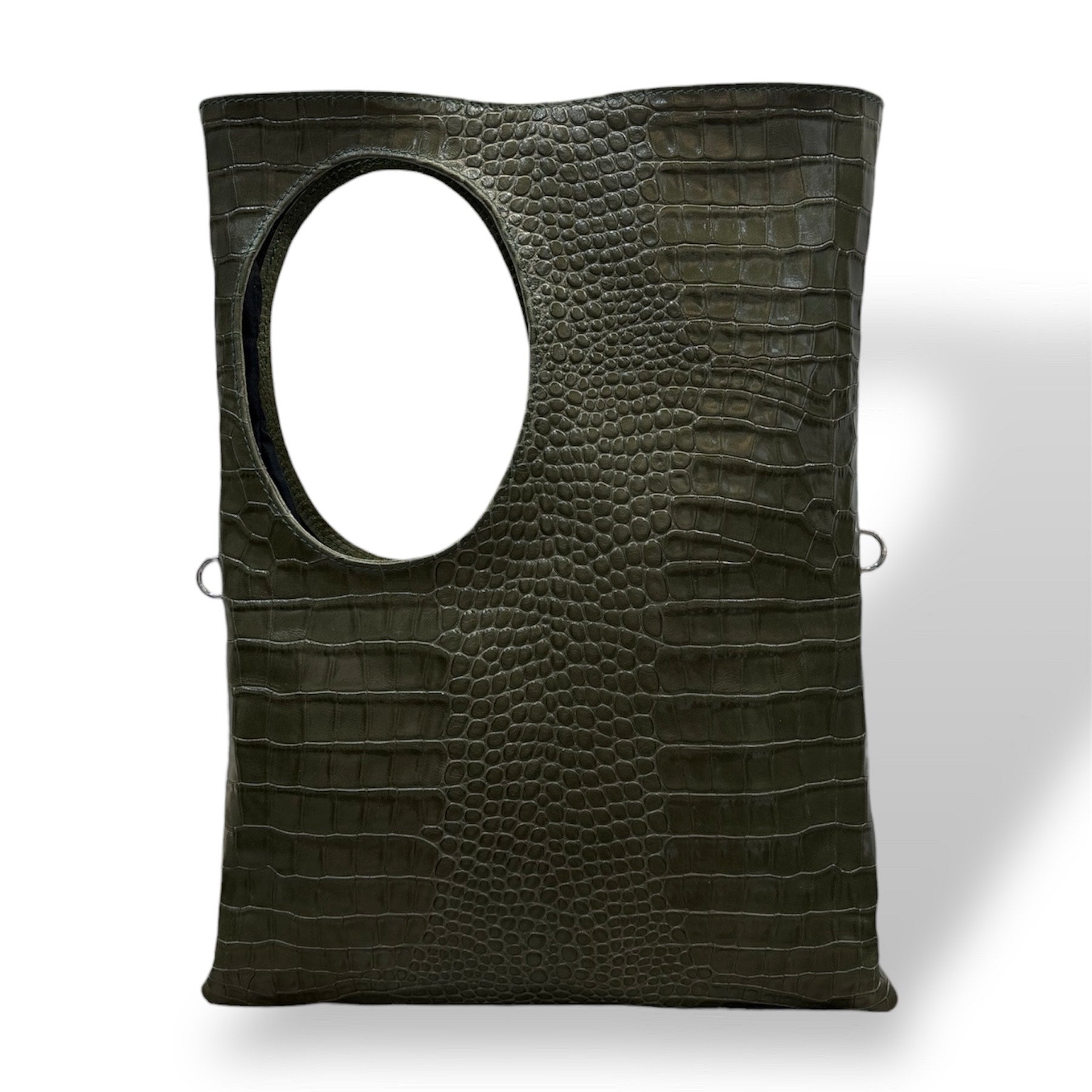 C102 - Women's crocodile embossed calf leather shoulder bag