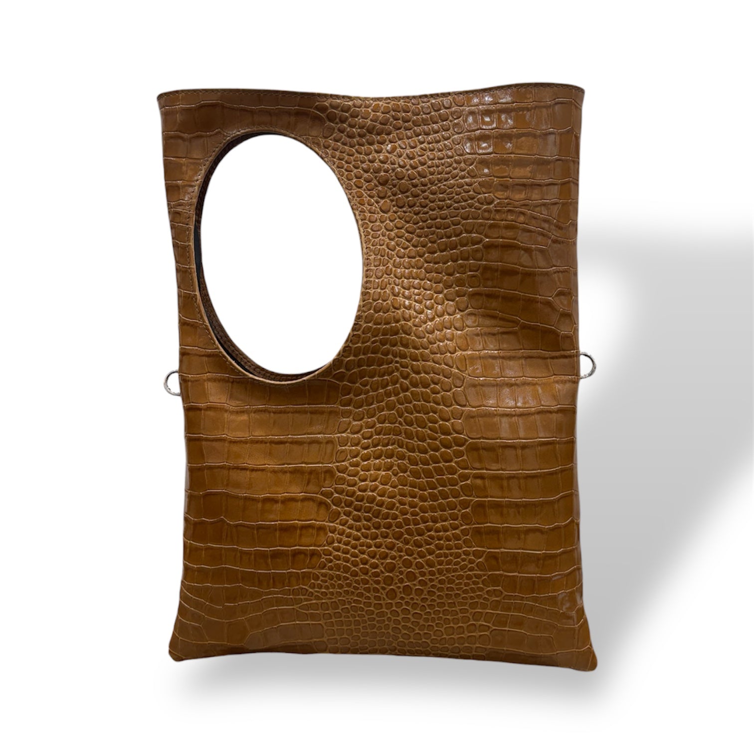C102 - Women's crocodile embossed calf leather shoulder bag