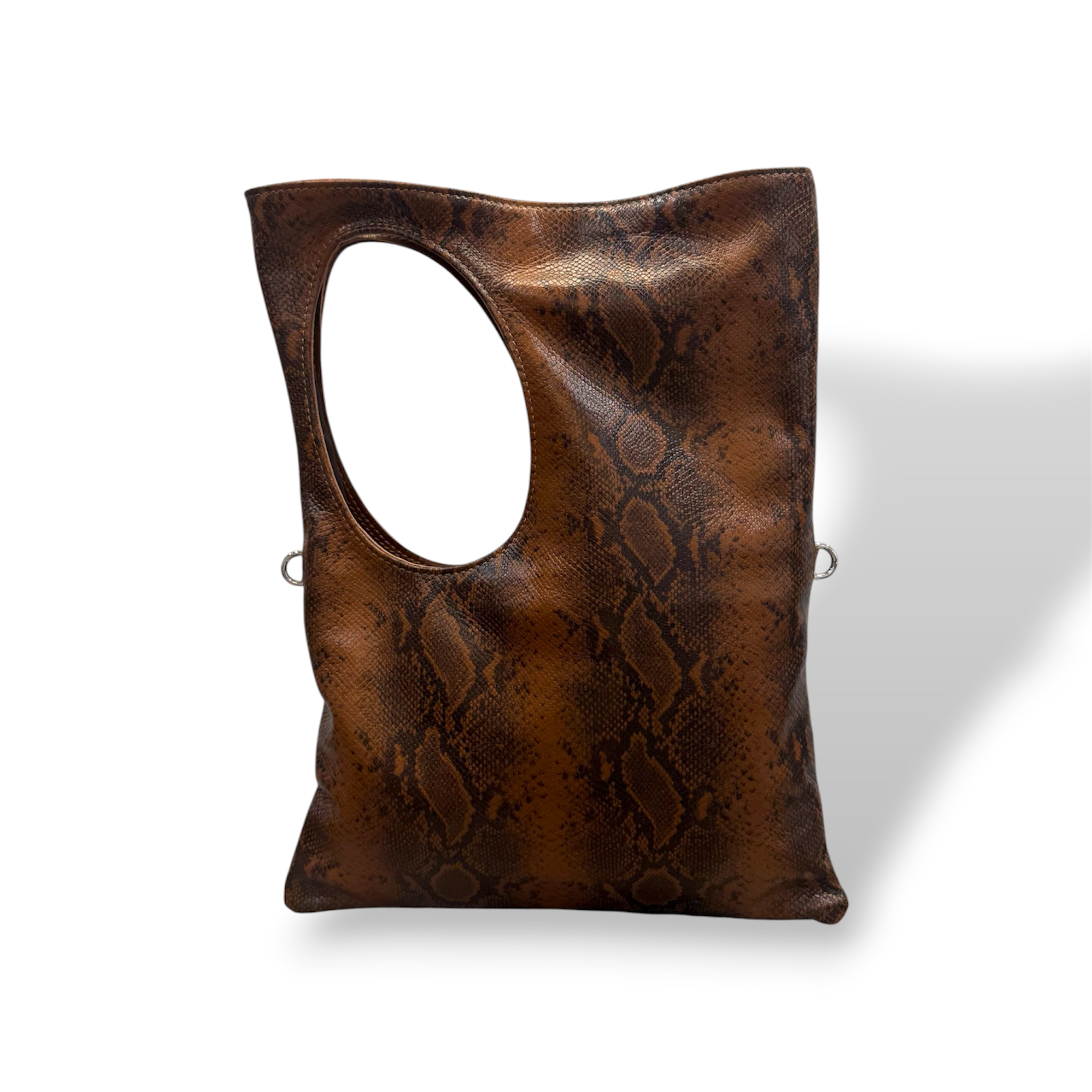 C102 - Women's python embossed calf leather shoulder bag