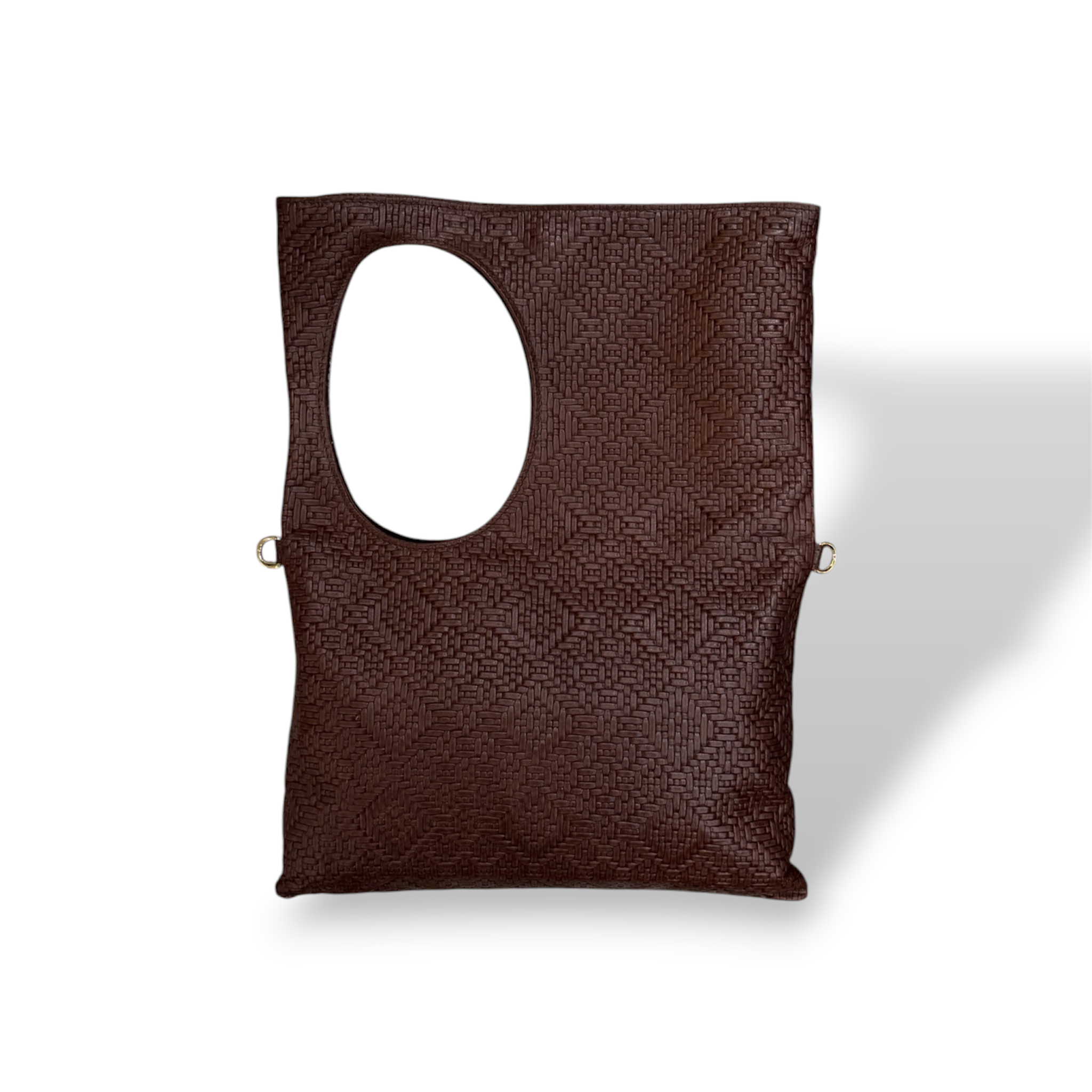 C102 - Borsa a spalla da donna in pelle di vitello stampa intrecciata
