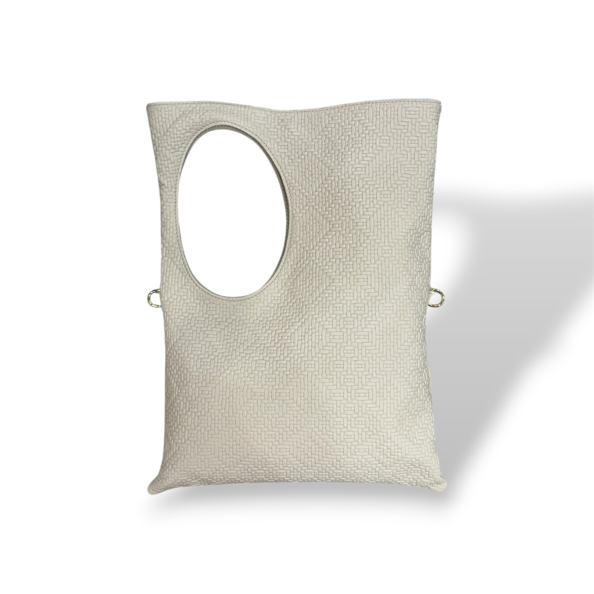 C102 - Women's woven embossed calf leather shoulder bag