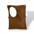 C102 - Women's woven embossed calf leather shoulder bag