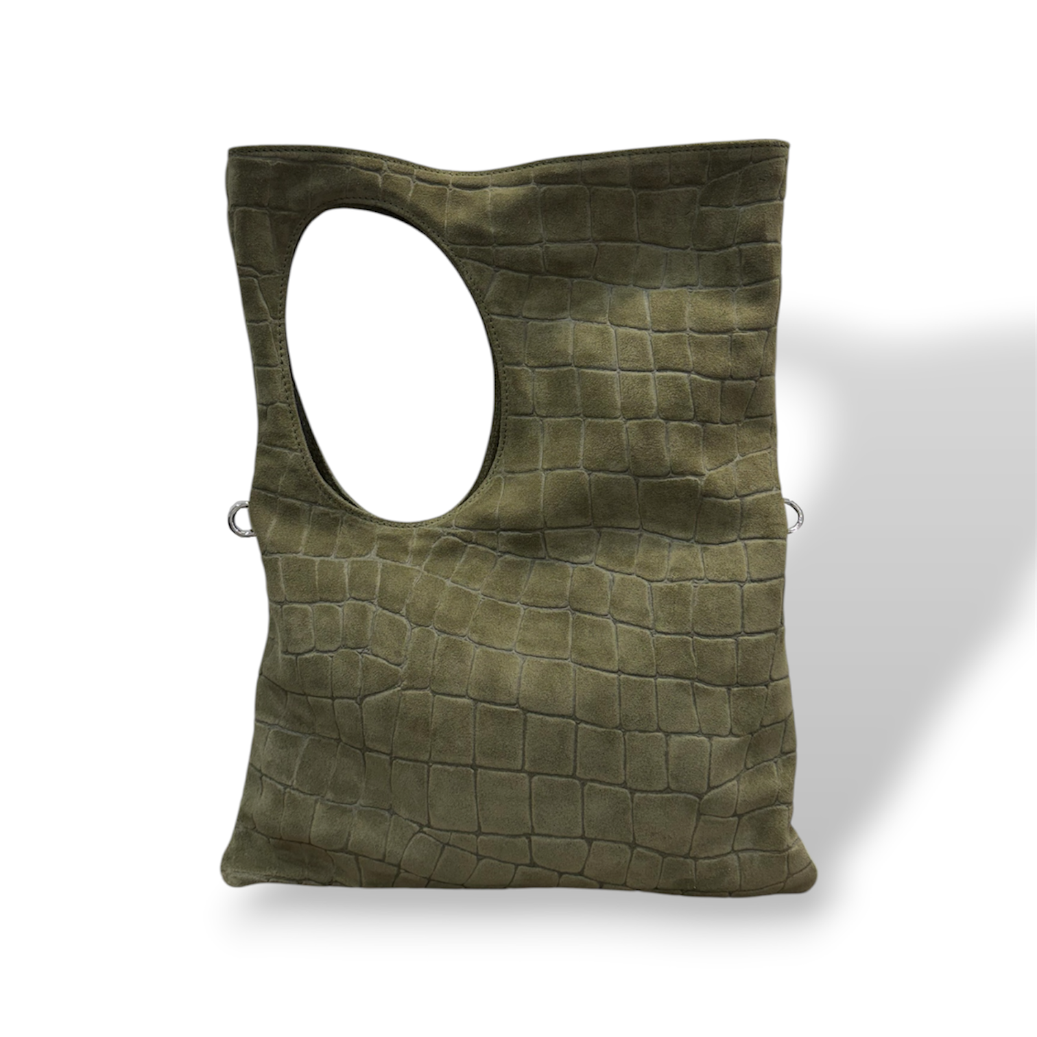 C102 - Women's crocodile suede calf leather shoulder bag
