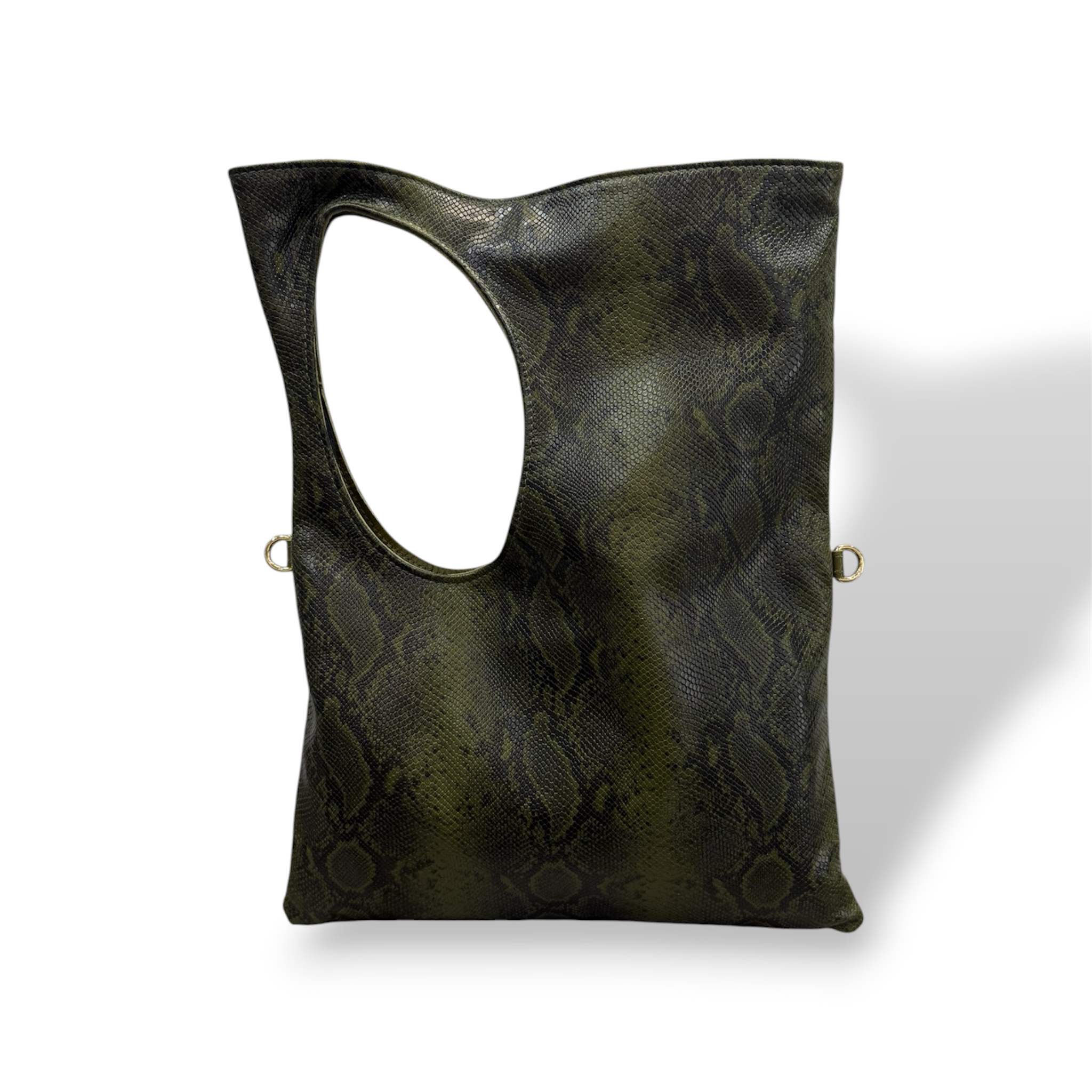 C102 - Women's python embossed calf leather shoulder bag