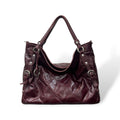 C140 - Women's square embossed calf leather shoulder bag