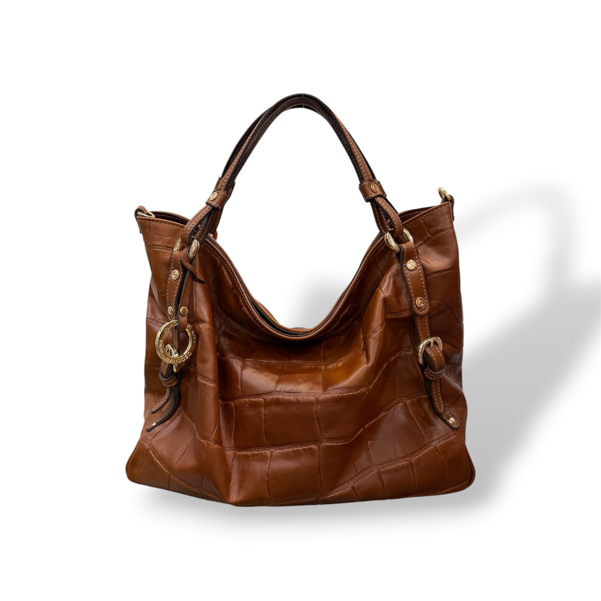 C140 - Women's crocodile smooth calf leather shoulder bag