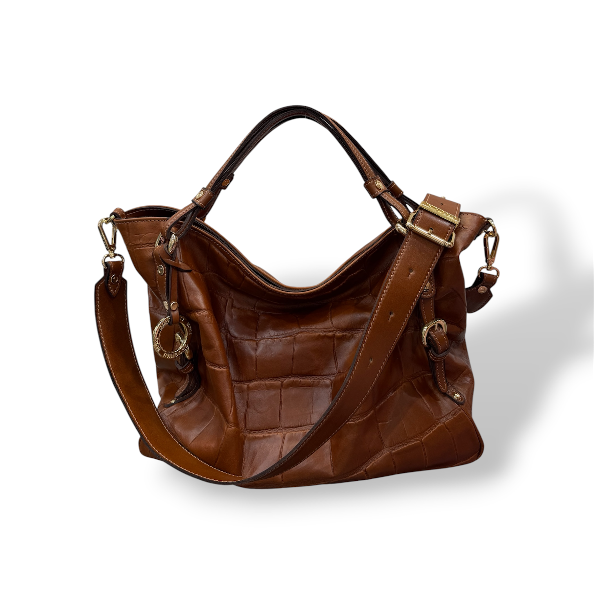 C140 - Women's crocodile smooth calf leather shoulder bag