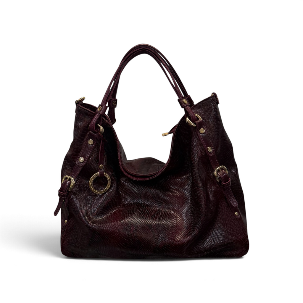 C140 - Women's python embossed calf leather shoulder bag