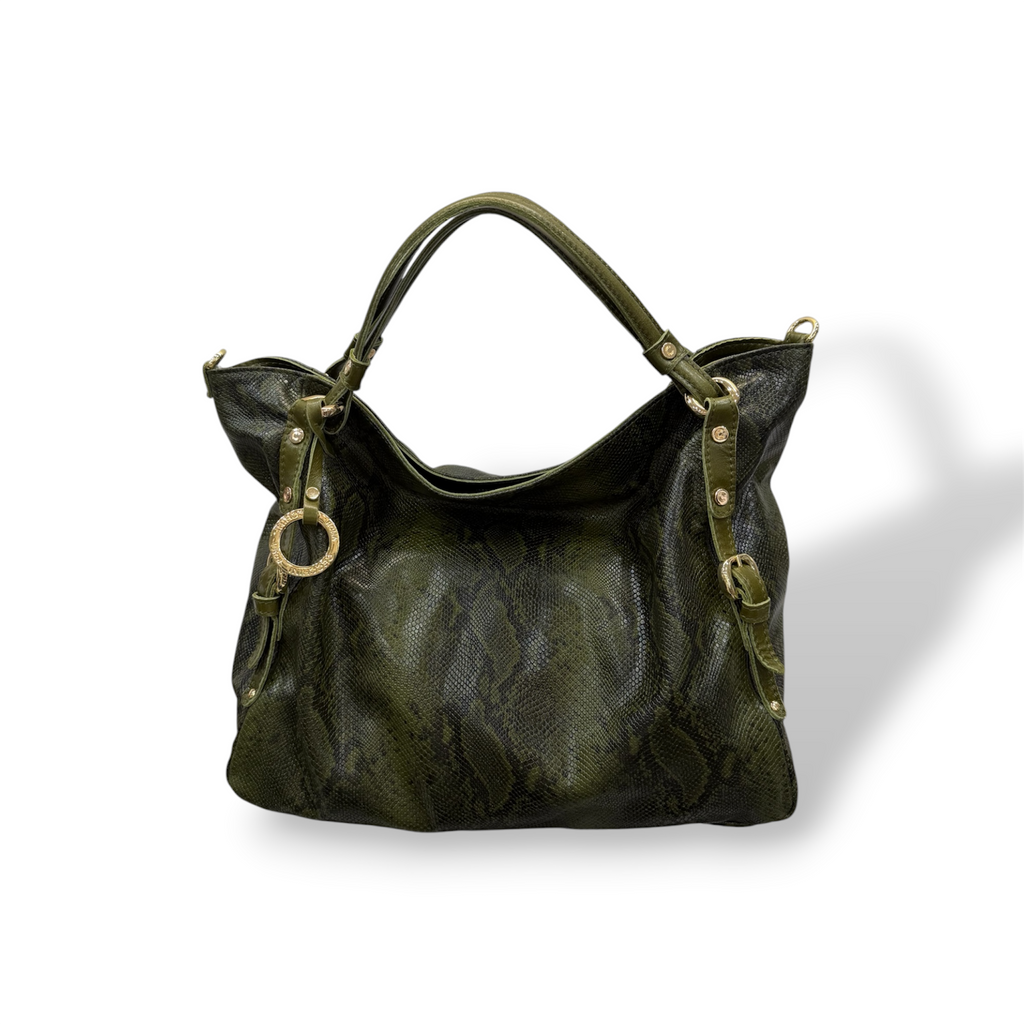 C140 - Women's python embossed calf leather shoulder bag