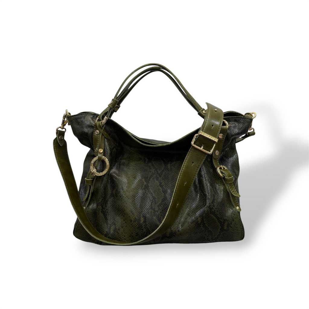 C140 - Women's python embossed calf leather shoulder bag