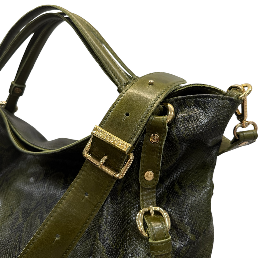 C140 - Women's python embossed calf leather shoulder bag