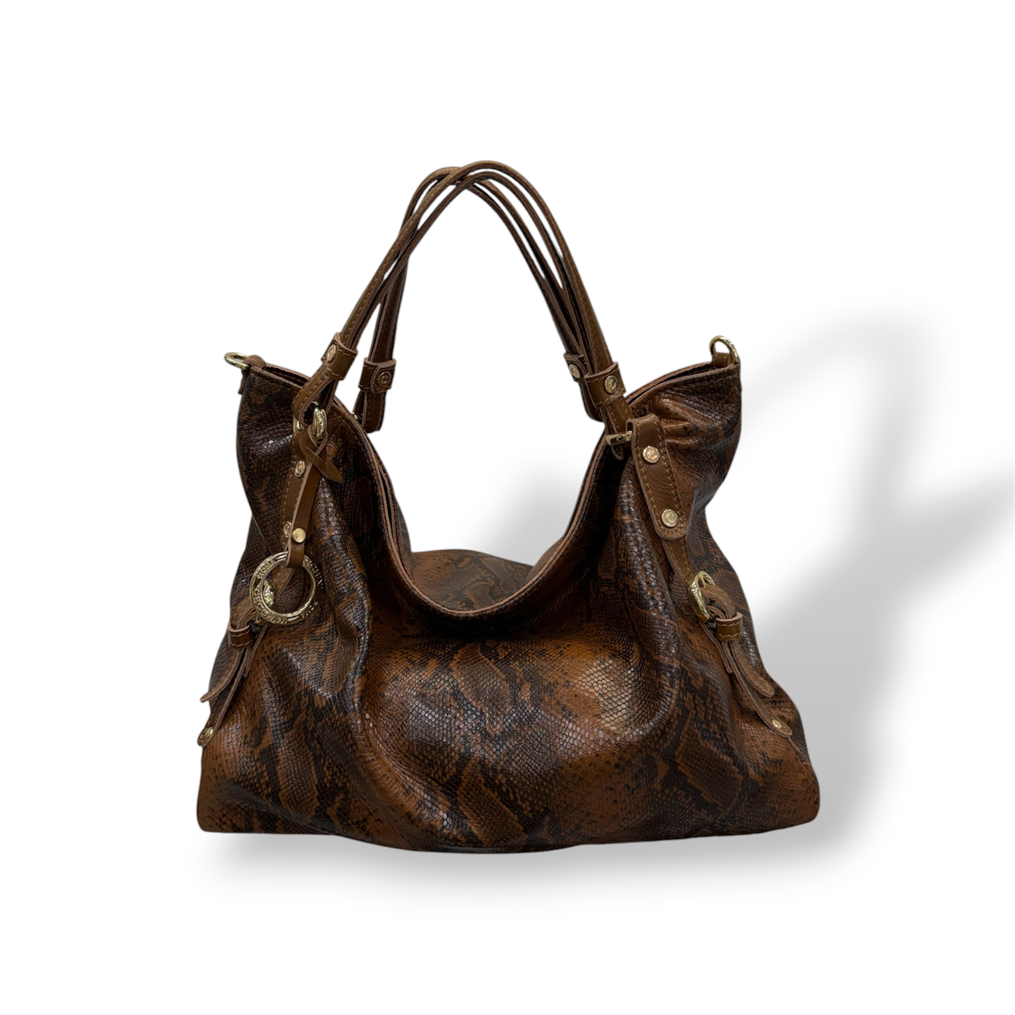 C140 - Women's python embossed calf leather shoulder bag