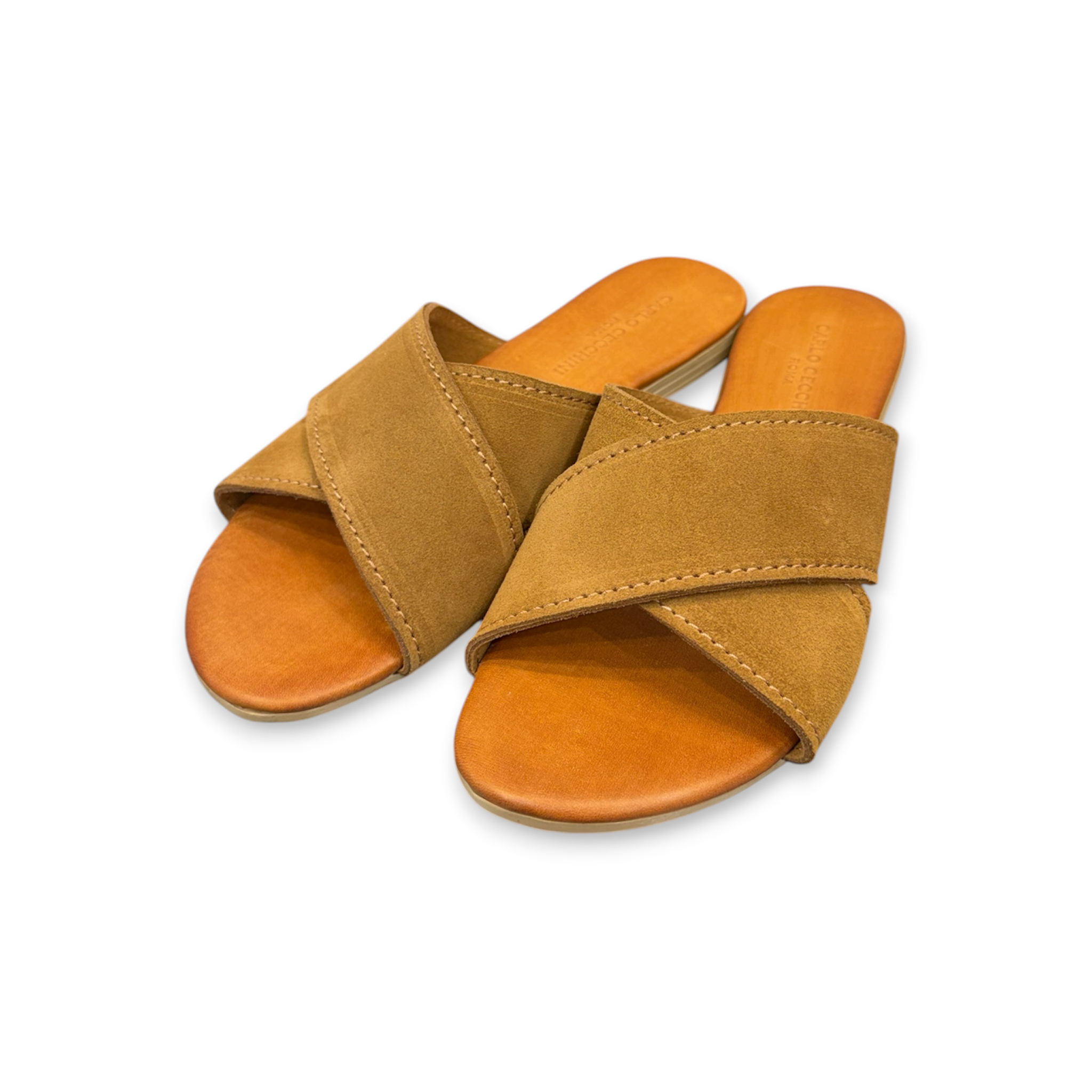 Women's suede calf leather flat sandals - 2921