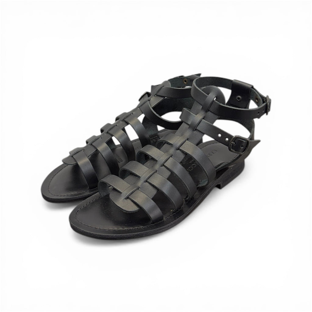Women's leather cross strap flat sandals - CC803