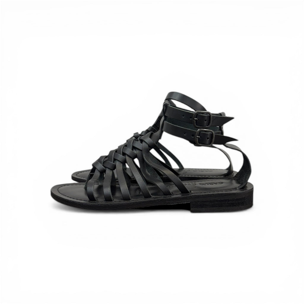 Women's leather strap flat sandals - CC651