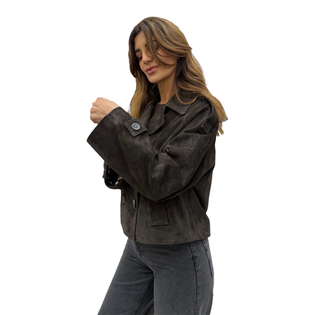 CHARLOTTE - Women's suede calf leather jacket