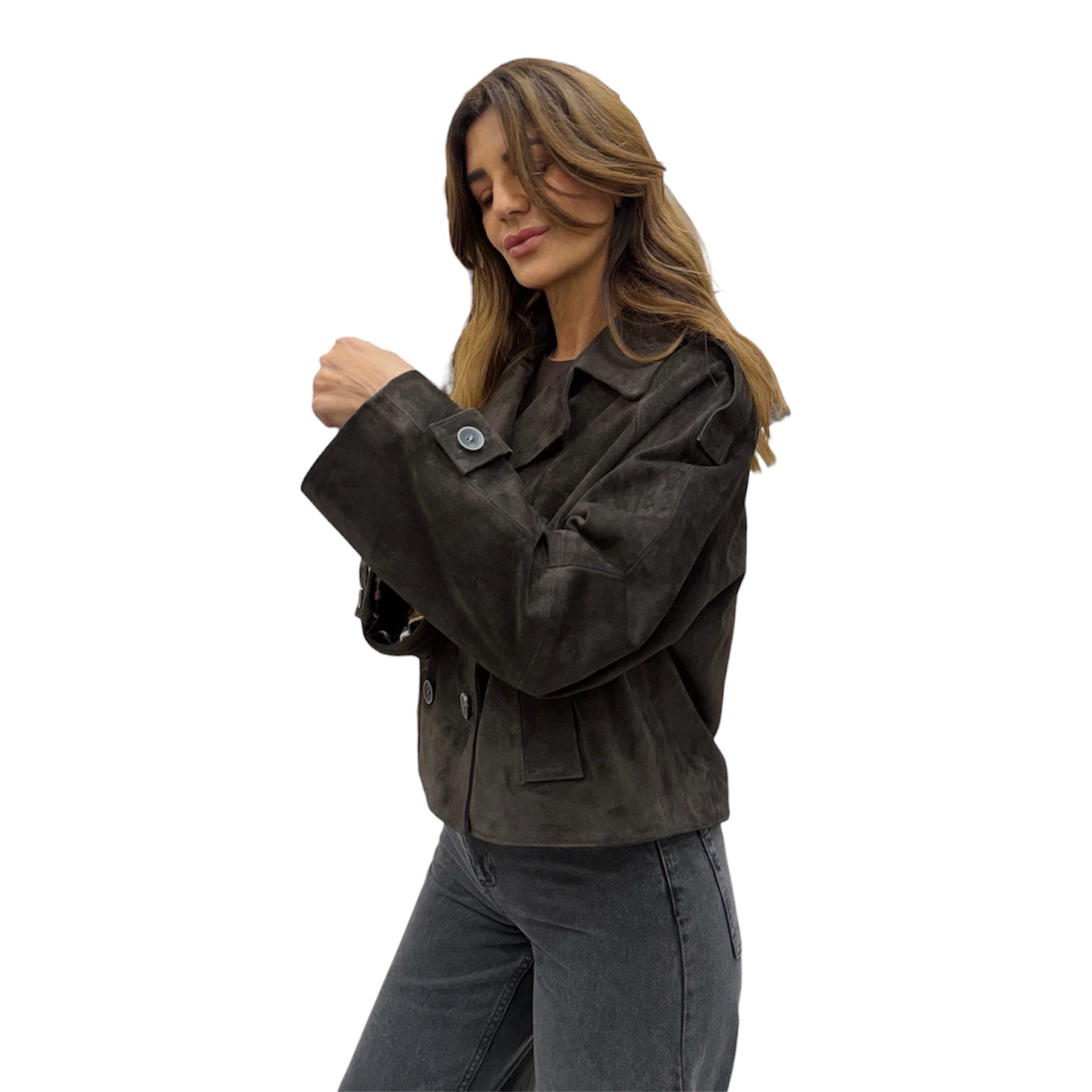 CHARLOTTE - Women's suede calf leather jacket