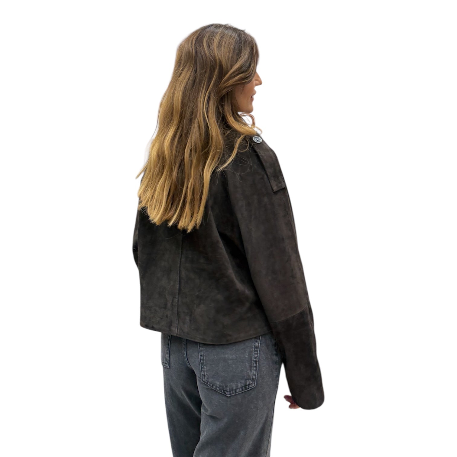 CHARLOTTE - Women's suede calf leather jacket