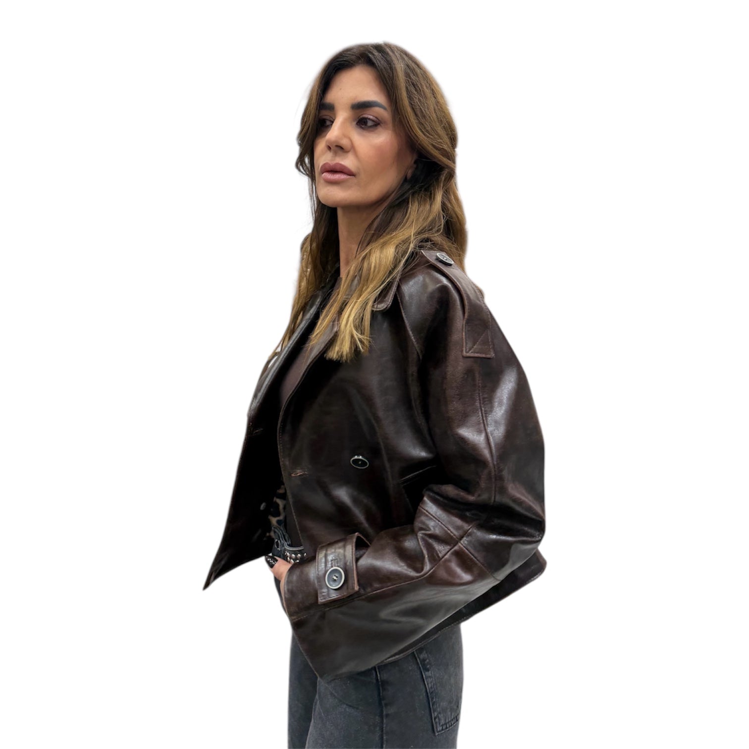 CHARLOTTE - Women's calf leather jacket